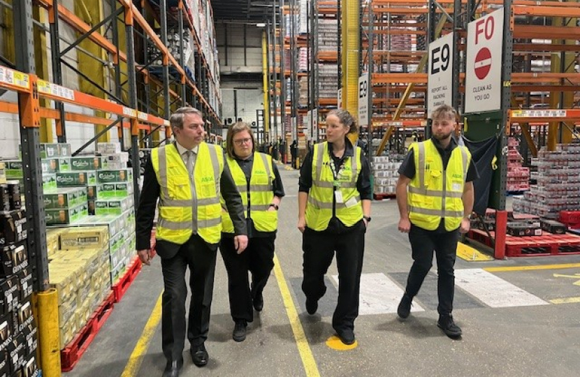 MP meeting with staff at the Asda Distribution Centre in Crossways