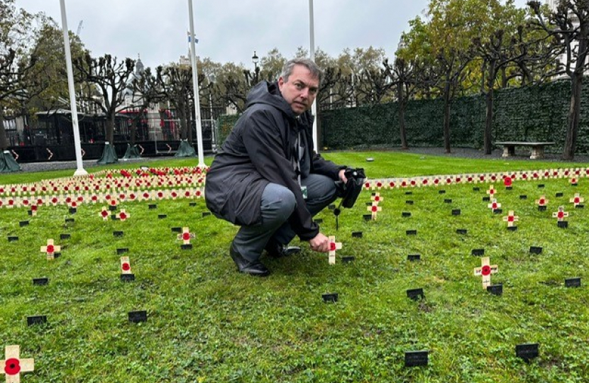 MP planting Remembrance tribute at House of Commons