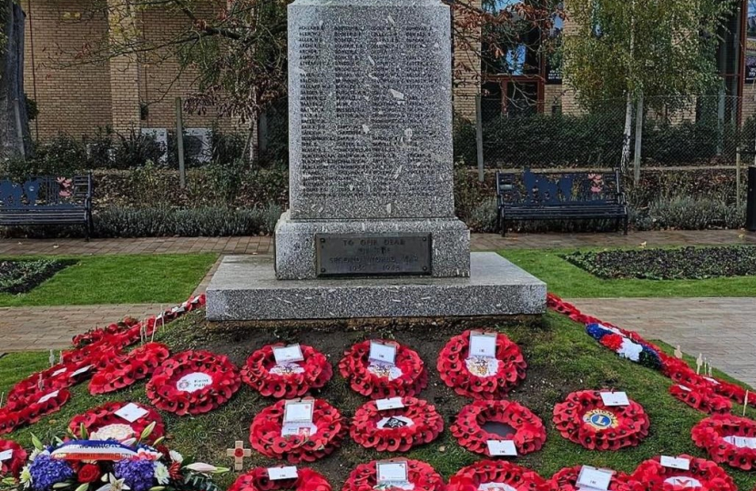 Dartford War Memorial on Remembrance Sunday